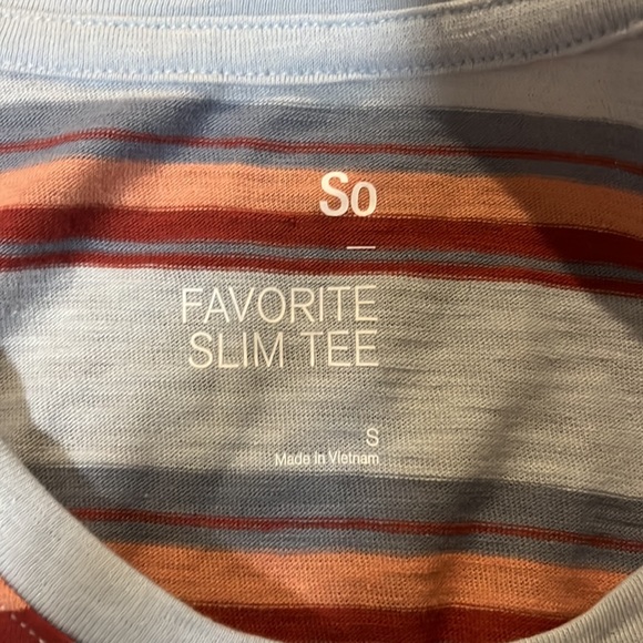 SO Small Light Blue With Stripes Slim Tee - Picture 2 of 2